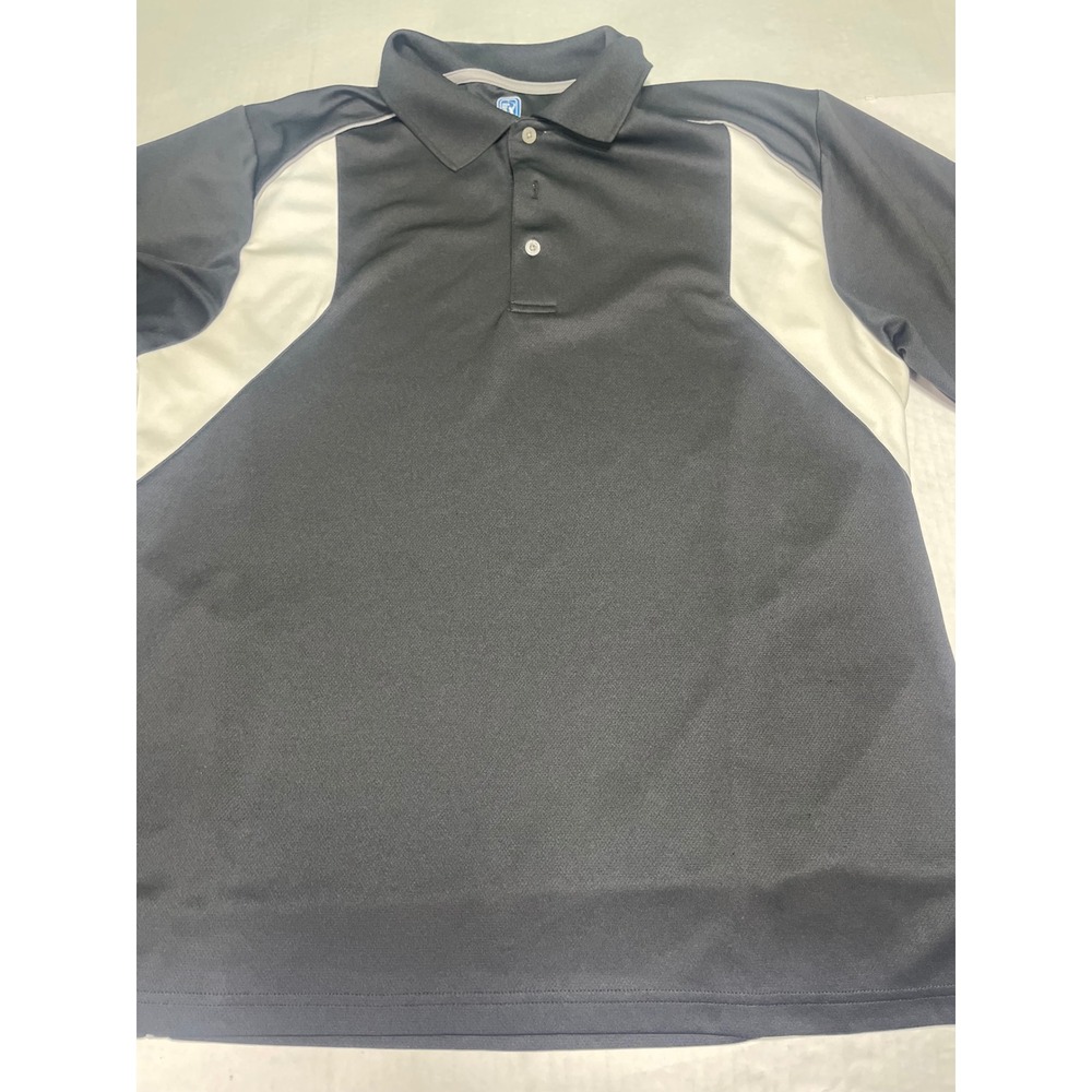 PGA‎ Tour Airflux Mens XL Polo Shirt Black White Colorblock Golf Performance Top